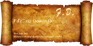 Füzy Dominik névjegykártya